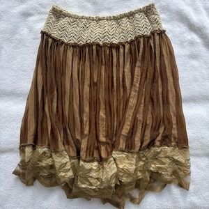 lipstick boho fairycore flowy flare midi skirt (deadstock)